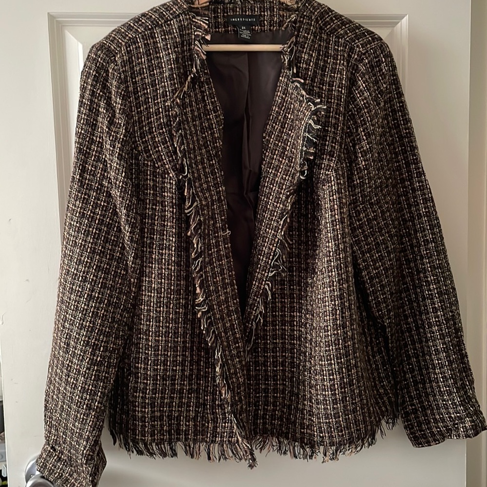 Signature Brown Long Sleeved Woven Jacket Size  2X